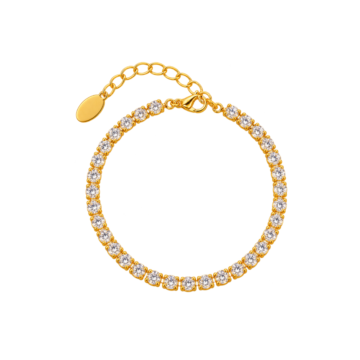 18K Gold-Plated Crystal Tennis Bracelet