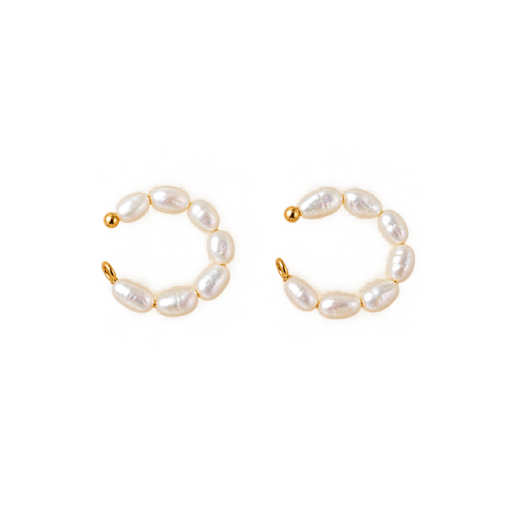 18K Gold-Plated Freshwater Pearl Ear Cuffs