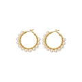 18K Gold Hand Wired Pearl Hoops