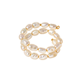 18 Karat Freshwater Pearls Spiral Adjustable Ring