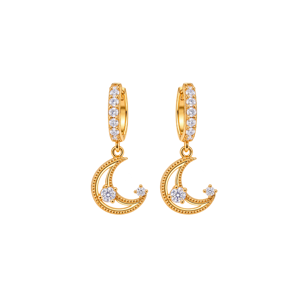 24K Gold-Plated Crescent Moon Earrings