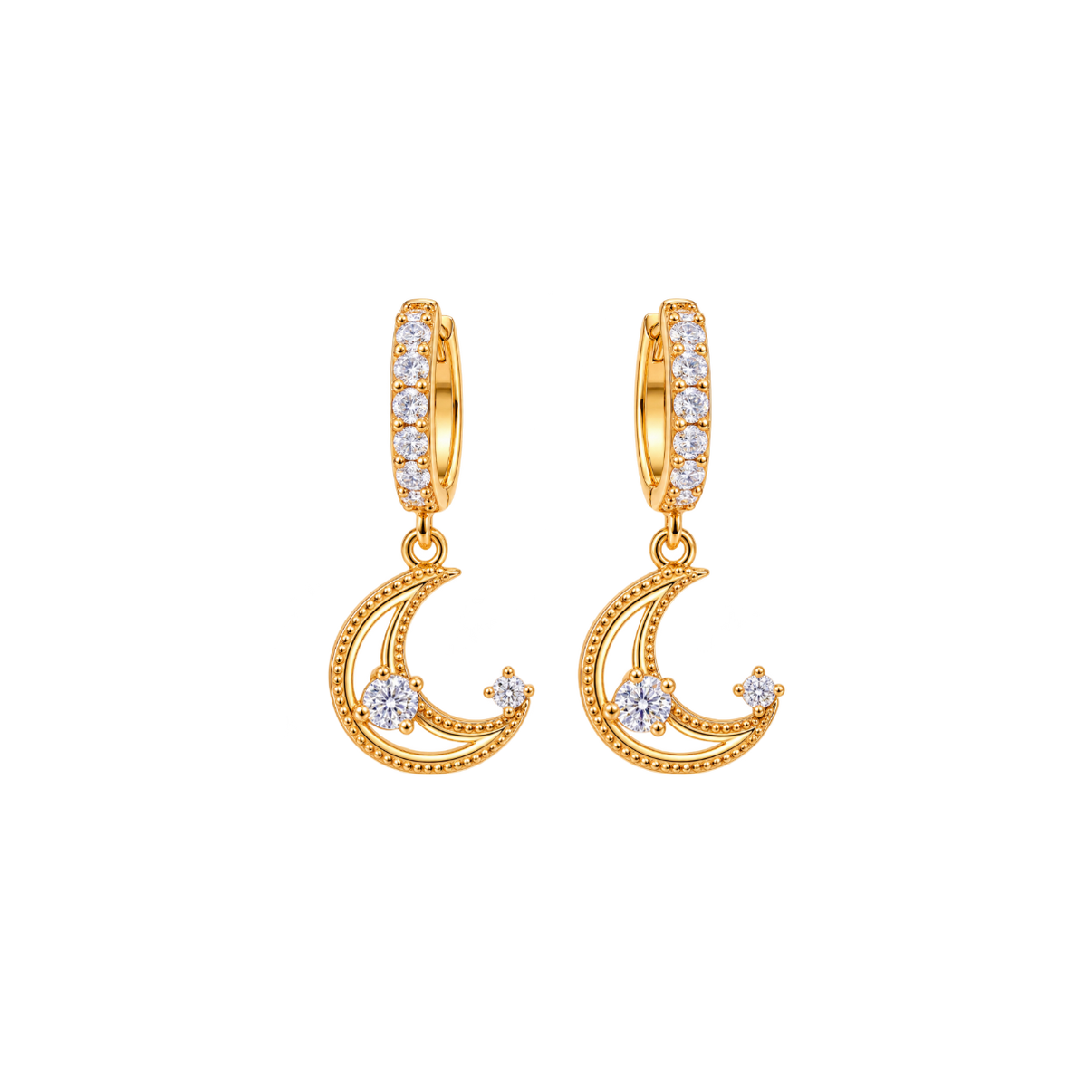 24K Gold-Plated Crescent Moon Earrings