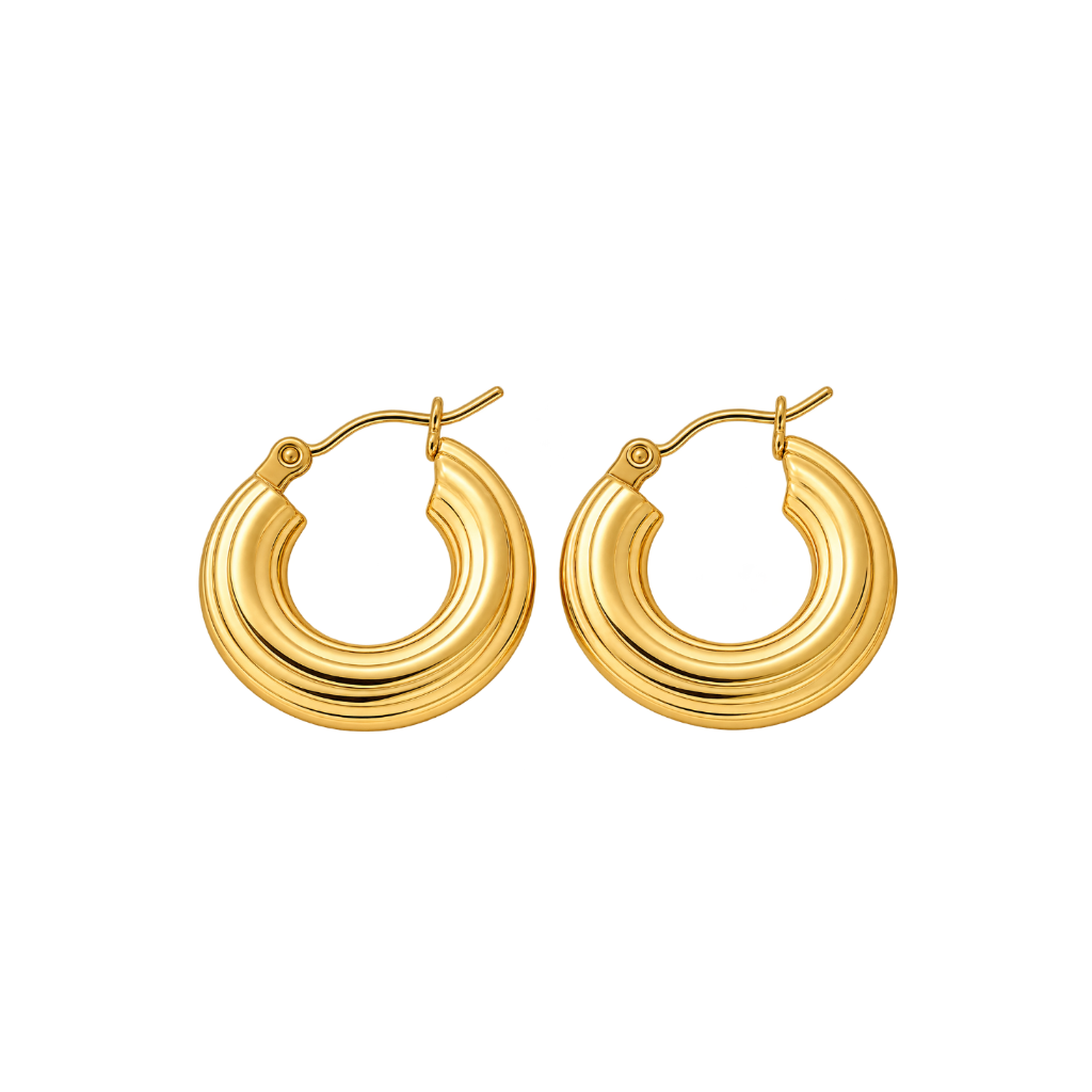 18K Gold-Plated Layered Hoop Earrings