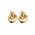 Luxury Gold Interlocking Circle Earrings Women Modern Chic Jewelry