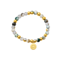 Natuurlijke Mosagaat Lotus Armband