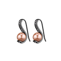 IP Gun Pearl Drop Earring Light Black(Stainless Steel)