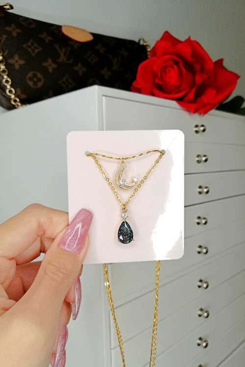 Moon Layered Necklace 18K gold Plated