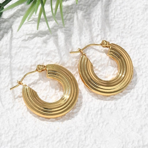18K Gold-Plated Layered Hoop Earrings