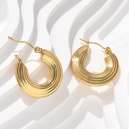 18K Gold-Plated Layered Hoop Earrings