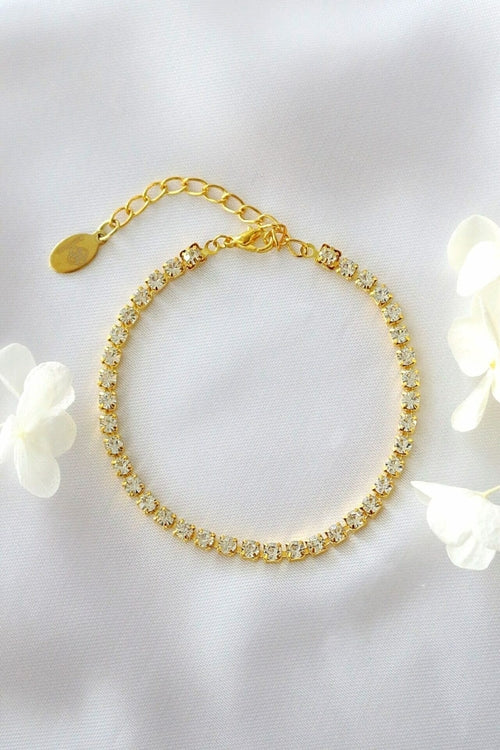 18K Gold-Plated Crystal Tennis Bracelet