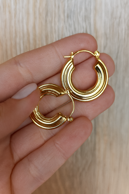 18K Gold-Plated Layered Hoop Earrings