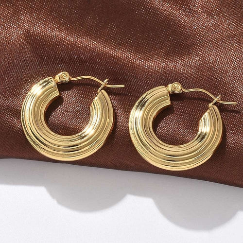 18K Gold-Plated Layered Hoop Earrings